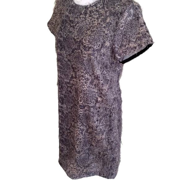 Banana Republic Womens Sz 8 Dress Blue Black Snake Print Eyelash NWT - Picture 3 of 10